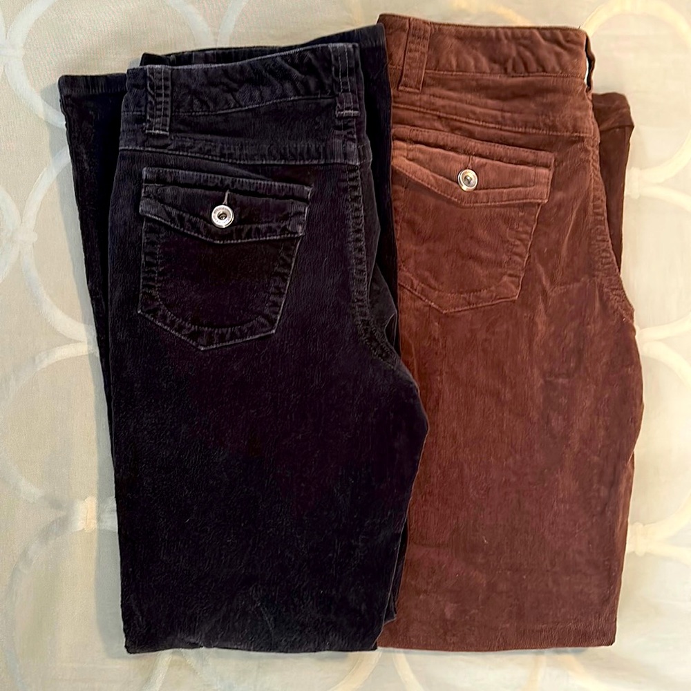 Women’s French Cuff Corduroy Pants, 2 pair set.